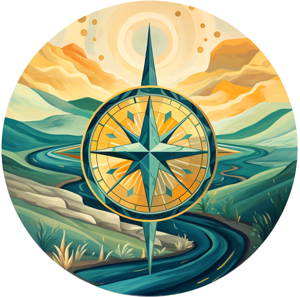 Illustration of a compass star.